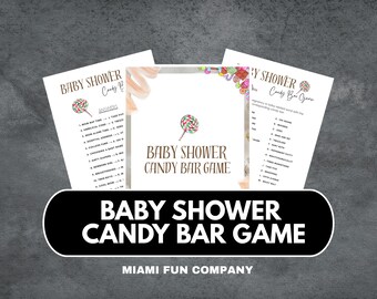 Juego imprimible de barra de dulces para baby shower