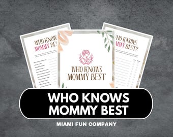 Juego "Quién conoce mejor a mamá": Imprimible divertido para baby shower para ver quién la conoce mejor