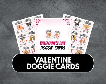 Tarjetas de San Valentín con perros imprimibles: lindas tarjetas de San Valentín para el aula, ideales para niños o amantes de las mascotas.