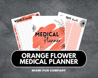 Planificador médico imprimible: registro de salud y medicación con registros de síntomas y bienestar.