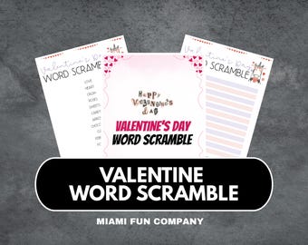 Juego de palabras revueltas del Día de San Valentín