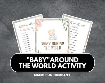 Juego "Bebé alrededor del mundo" – Juego imprimible para baby shower