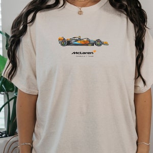 Mclaren Unisex Gildan 5000 Tshirt Formula One F1 Tee Gift of Lando Norris and Oscar Piastri Racing Shirt Inspired Aesthetic Racing Clothing
