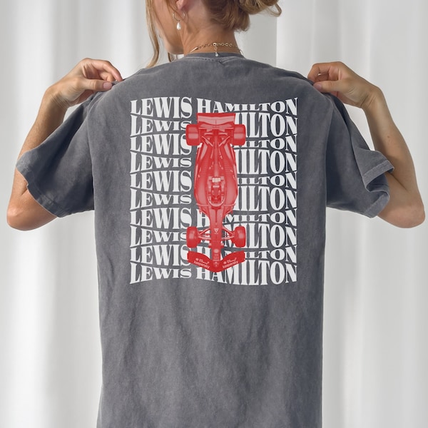 Lewis Hamilton Ferrari Comfort Color Unisex Tshirt Formula One 2025 LH44 Tee Gift f1 English F1 driver Shirt Inspired Aesthetic Racing