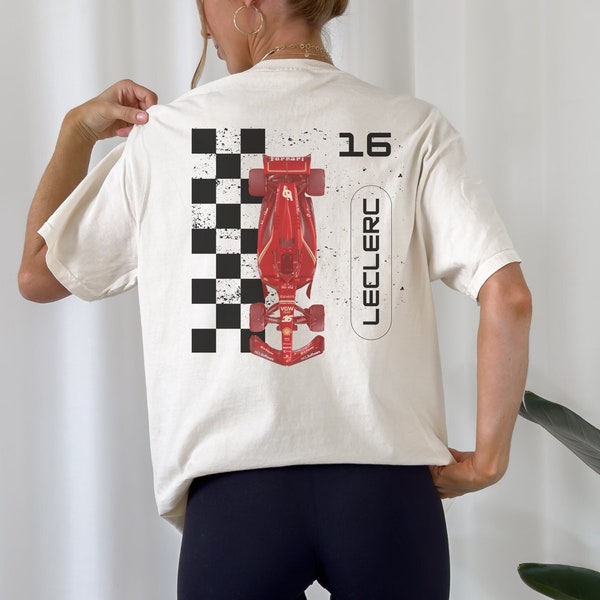 Charles Leclerc 2024 Comfort Color Unisex Tshirt Formula One Ferrari CL16 Tee Gift f1 Lord Perceval F1 driver Shirt Inspire Aesthetic Racing