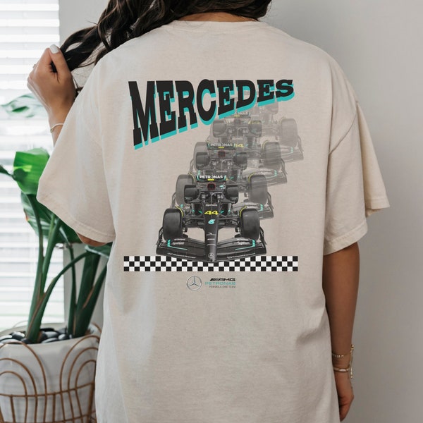 Mercedes Gildan 5000 Unisex Tshirt Formula One F1 Tee Gift of Lewis Hamilton George Russell Racing Shirt Inspired Aesthetic Racing Clothing