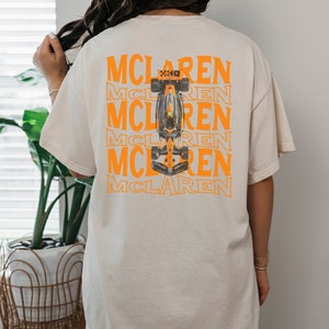 Mclaren Racing Formula One Tshirt Gildan 5000 Unisex F1 Tee Gift Lando Norris Oscar f1 driver Shirt Inspired and Aesthetic Racing Clothing
