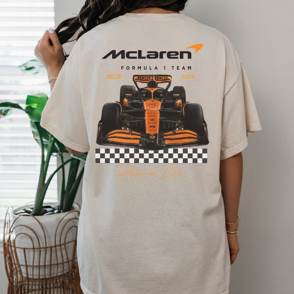 Mclaren 2024 Formel 1 Gildan 5000 Unisex Tshirt F1 Tee Geschenk von Lando Norris Oscar Piastri Racing Shirt Inspiriert Ästhetische Rennsport-Kleidung