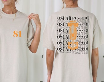 Oscar Piastri Formula One Gildan 5000 Unisex Tshirt F1 Tee Gift of Mclaren Lando Norris Racing Shirt Inspired Aesthetic Racing Clothing