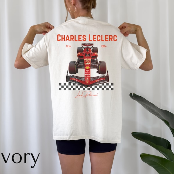 Charles Leclerc Comfort Color Unisex Tshirt Formula One Ferrari CL16 Tee Gift 2024 lord Perceval F1 driver Shirt Inspired Aesthetic Racing