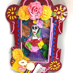 Catrina Dia de los Muertos Nicho Shadowbox Shrine, Day of the Dead, Retablo, Ofrenda, Altar, Mexican Folk Art