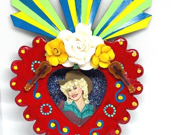 Dolly Parton Forever Nicho Shadowbox Shrine, Mexican Folk Art, Music Lover, Country Music, Celebrity, Fan Art, Altar, Gift for Her