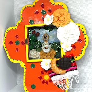 Nun Dia de los Muertos Nicho Shadowbox Shrine, Day of the Dead, Calavera, Altar, Retablo, Ofrenda, Mexican folk art, handmade