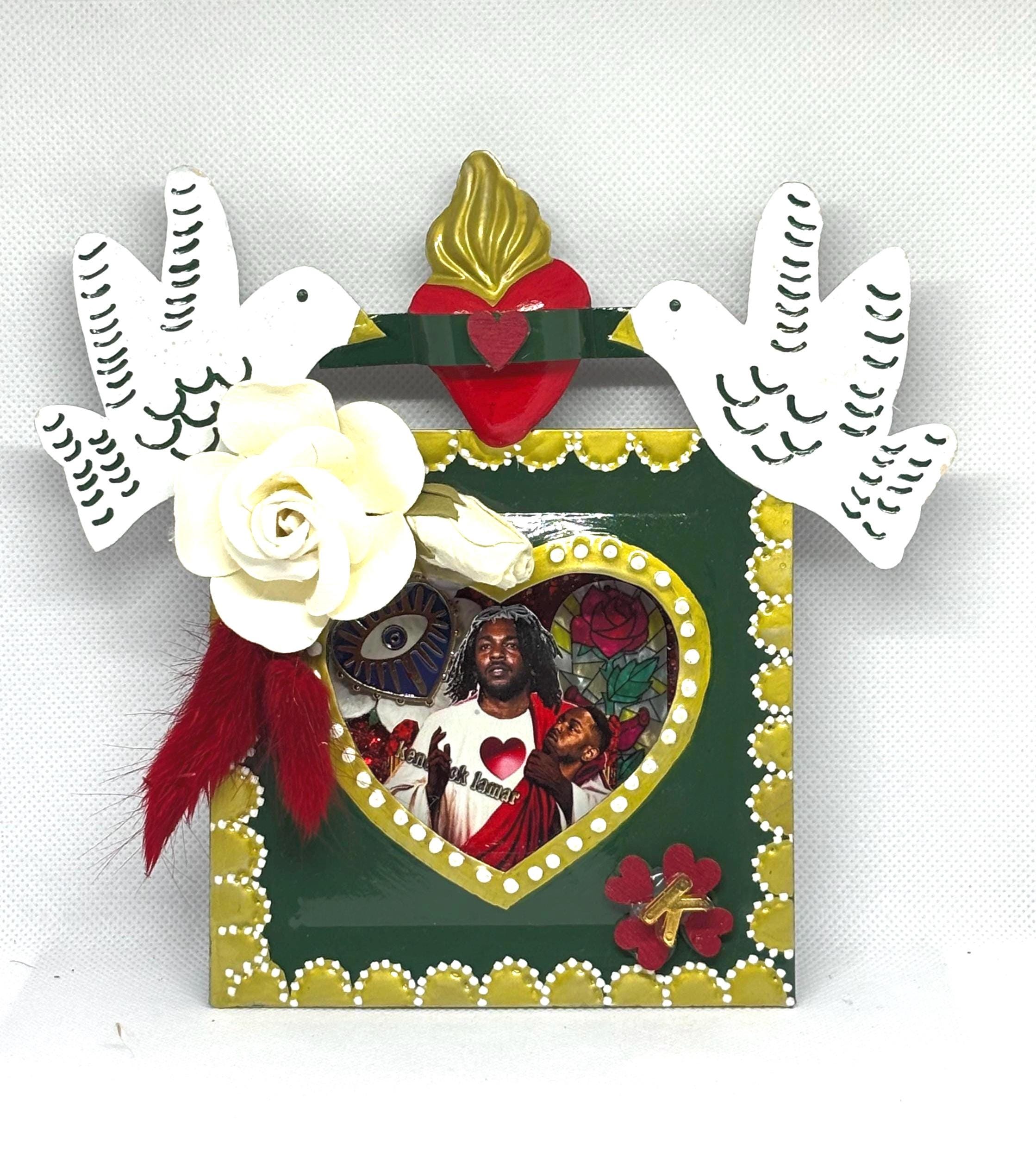 St. Kendrick Lamar Nicho Shadowbox Shrine, Mexican Folk Art, Nicho Art, Kendrick Fan Art, Rap, Not Like Us, Kendrick Drake, Celebrity Altar