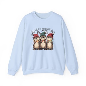 CHRISTMAS OTTERS SWEATSHIRT- All Of The Otter Reindeer Sweatshirt, Xmas Animal Sweater, Christmas Trip Sweatshirt, Winter Holiday Sweatshirt