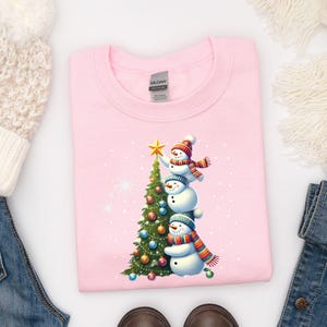 SNOWMAN STACKING SWEATSHIRT - Christmas Tree Sweatshirt, Cute Holiday Sweatshirt, Christmas Gift, Snowman Sweatshirt Holiday Tree Sweatshirt