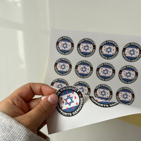 100% Verkäufe gesponsert, Pro-Palästina Stickerbogen - 24 Aufkleber, fertig zum Aufkleben