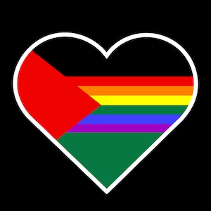 Palestine/LGBTQ Pride Sticker - queers for palestine pride sticker free Palestine rainbow flag Palestine heart flag Palestine gay pride