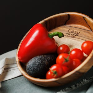 Handmade Walnut Wood Bowl – Rustic Kitchen Decor & Eco-Friendly Gift