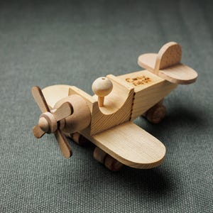 Handmade Wooden Toy Airplane – Eco-Friendly Montessori Baby Gift
