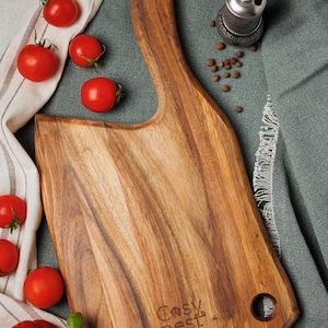 Handcrafted Walnut Wood Cutting Board | Solid Wooden Kitchen Board | Rustic Charcuterie & Serving Tray