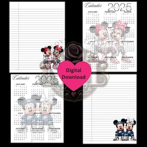 Love Writing / Calendario 2025 / Mickey y Minnie / Carta de amor imprimible desde la prisión / PrisonWife / Papelería / Relación a larga distancia /
