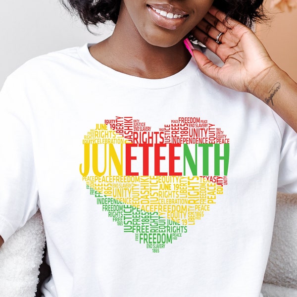 Juneteenth Heart Shirt, Juneteenth Shirt Women, Black Culture, Black History, Black Lives Matter Tee, Melanin T-Shirt, Black Girl