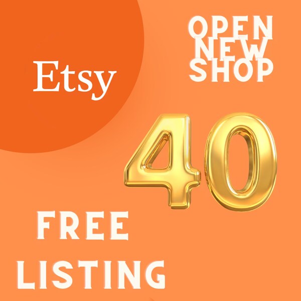 Get 40 free Etsy listings and save 8 USD. Click the link in the description