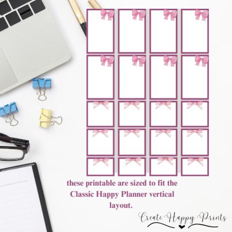 Digital Planner Writing Boxes - Printable Pngs for Classic Happy ...
