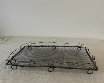 Vintage Depression Era Rectangle Metal Cooling Rack - Cooking, Baking, Kitchen Home Decor