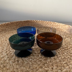 Set of 4 Mid Century Liquor Glasses in different colours - Made in Germany