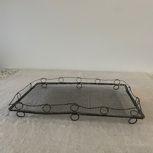 Vintage Depression Era Rectangle Metal Cooling Rack - Cooking, Baking, Kitchen Home Decor