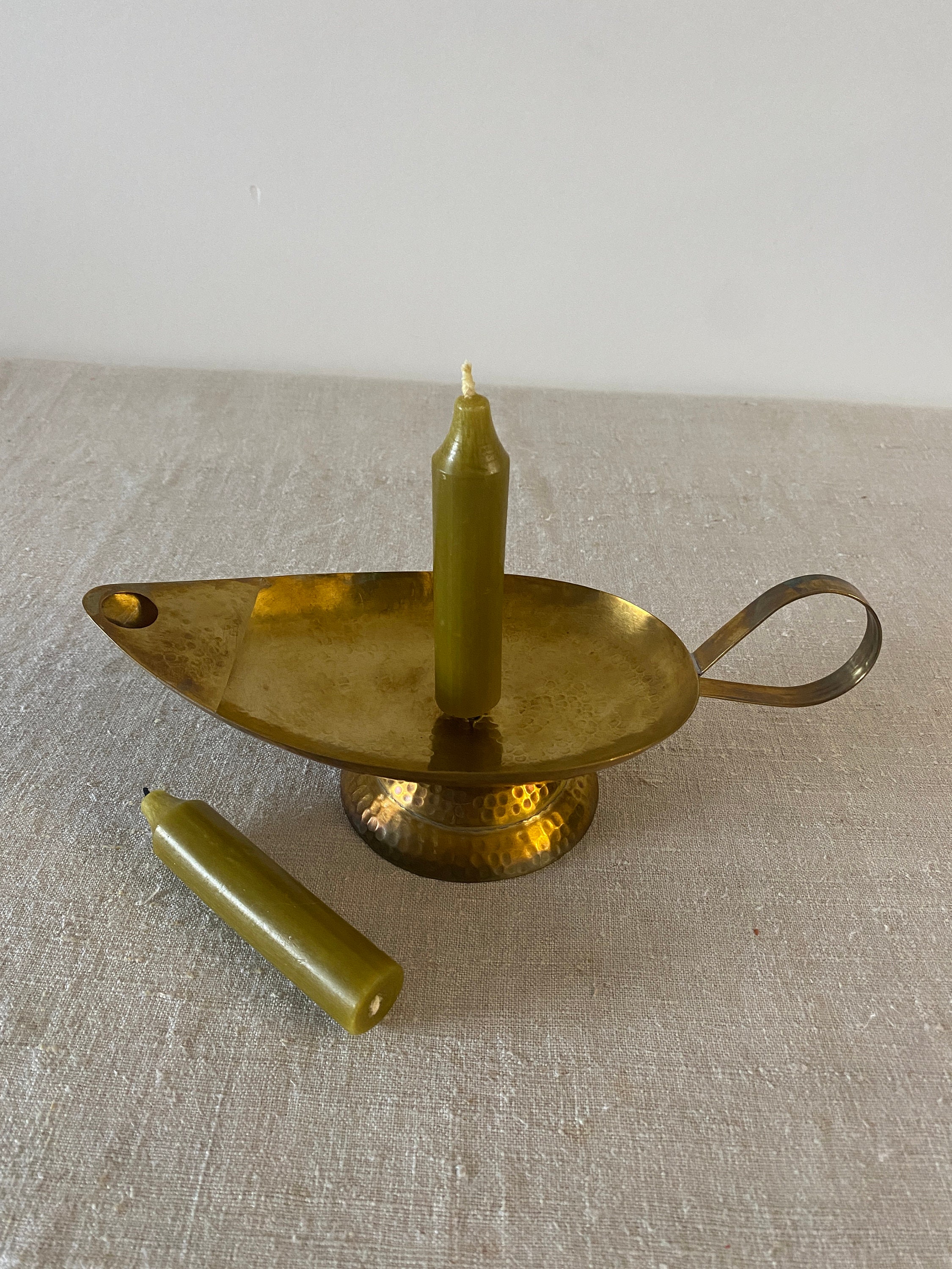 Chandelier Bougeoir Lampe à Huile En Laiton Bruni – Style Liberty – Italie