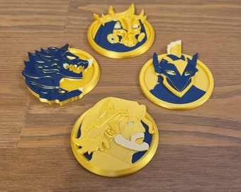 All 4 "Medallions" - Zeus/Ares/Cerberus/Hades (Season 2 - Gamer reward)