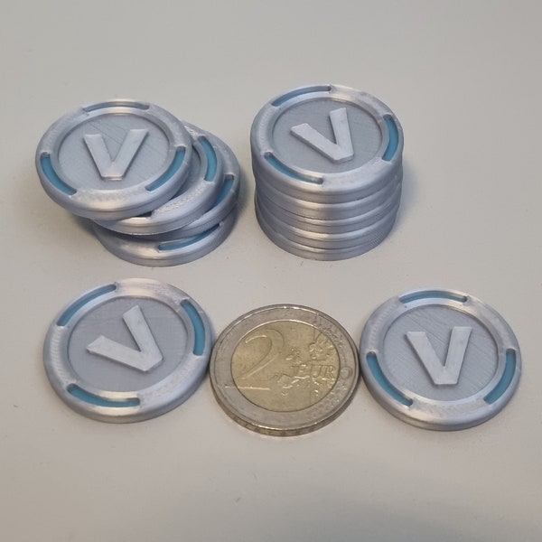 V coin - Gamer Token / Collector / Reward for Kids / Medaillon (Physical)