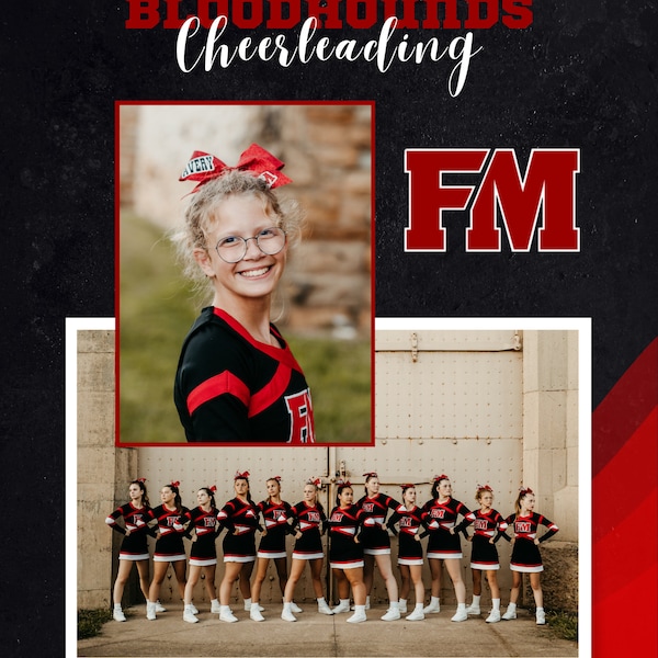 Cheerleading, Football, Soccer, Track,  Basketball, and Wrestling Sports Team Collage Memory Mate Customizable Template For Canva