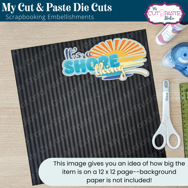 Beach Scrapbooking Title, It's a Shore Thing Scrapbook Die Cut, Layered