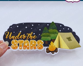 Camping Under the Stars Scrapbook Die Cut: Layered Paper Piecing