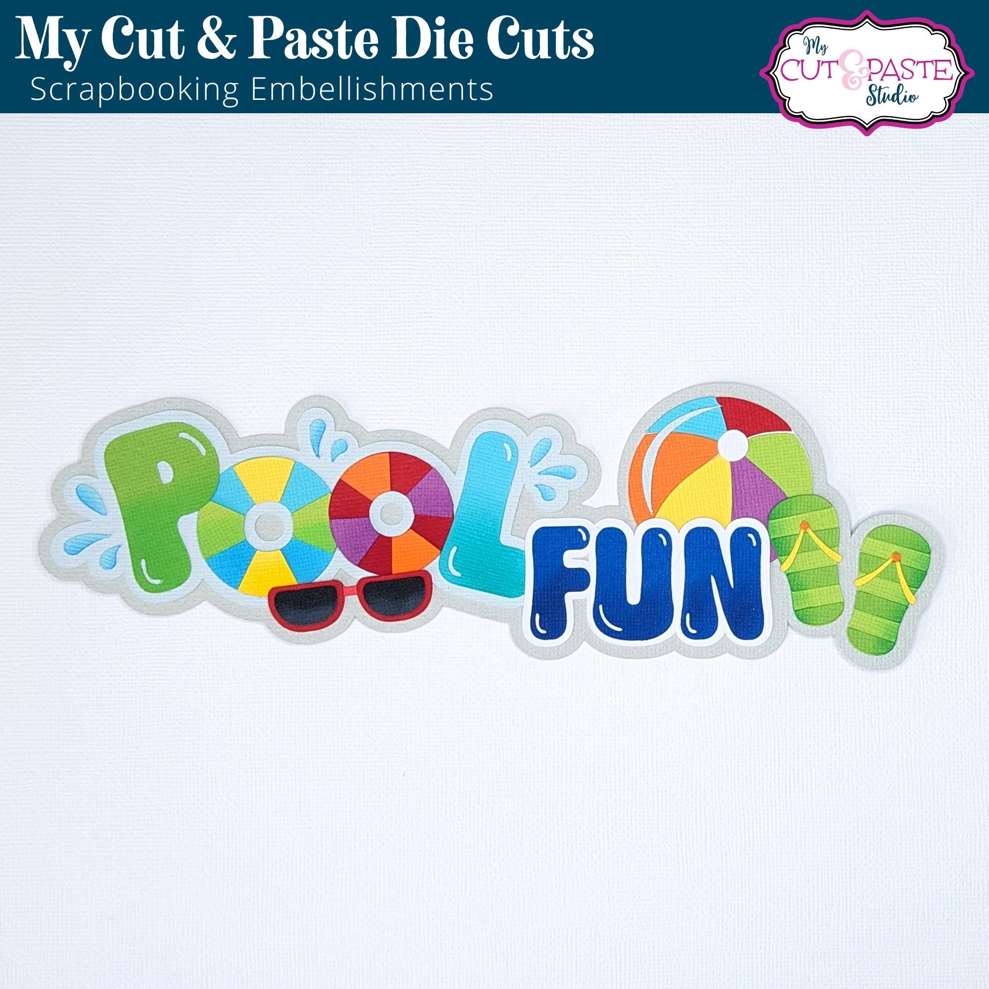 Pool Fun Scrapbooking Title Die Cut: Layered Paper Piecing - Etsy
