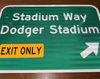 Dodger Stadium Exit Sign Replica – Stadium Way Freeway Aluminum Sign (18”x12”)