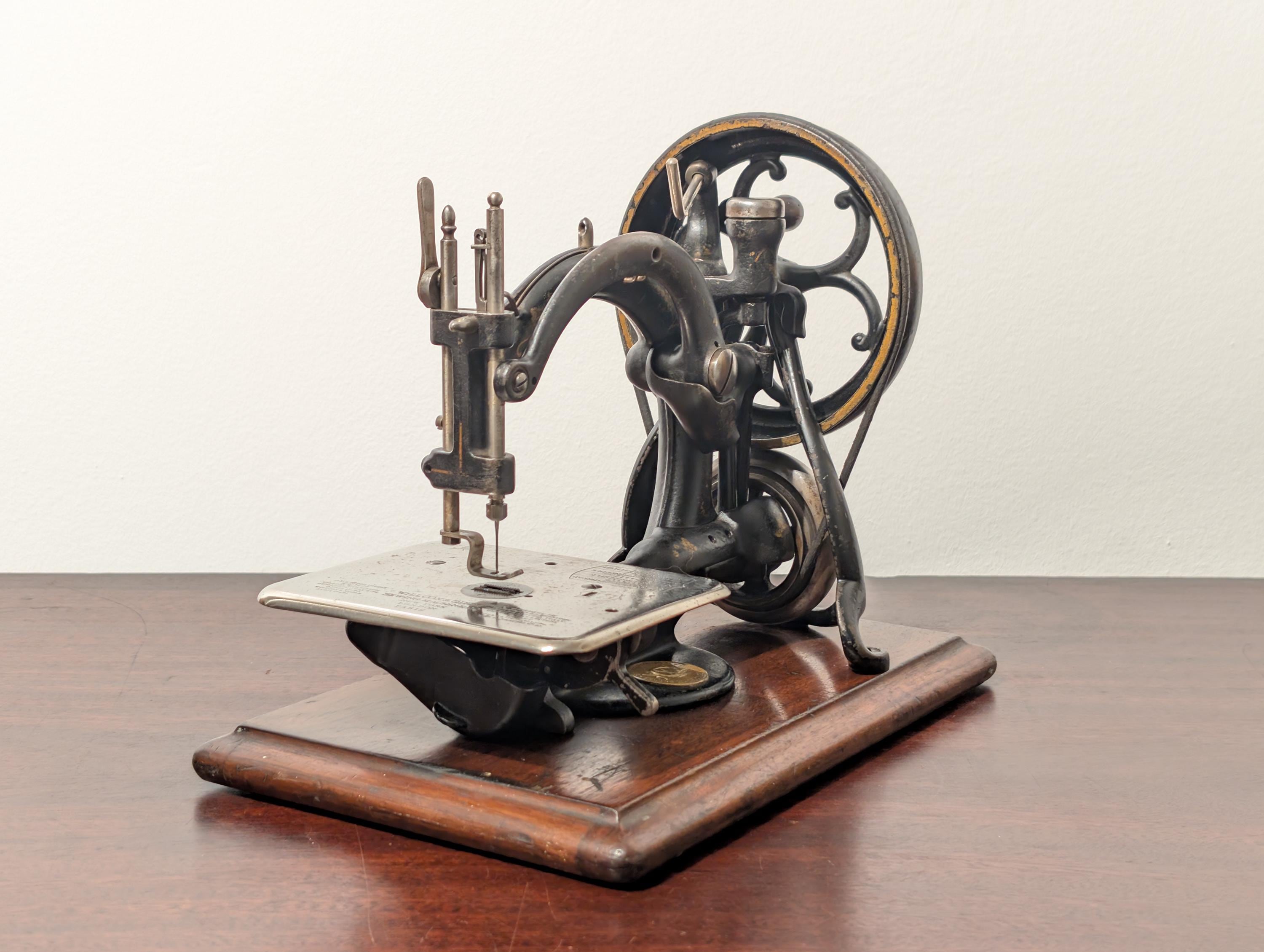 1888 Willcox & Gibbs Antique Hand Crank Sewing Machine Cast Iron