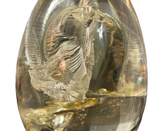 Just in time for Easter …. The Golden Egg -Fractured Resin, Acrylic Sculpture, Clear/Yellow.