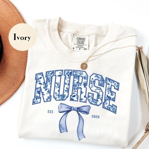 Custom Nurse Chinoiserie T-shirt, Personalized Nurse Gift, Medical Staff Shirt, Nursing Graduation Tee, Healthcare Worker Appreciation Shirt
