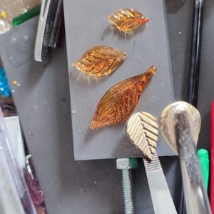 Handmade Lampwork Glass Tool Set | Leaf Masher & Graphite Mold