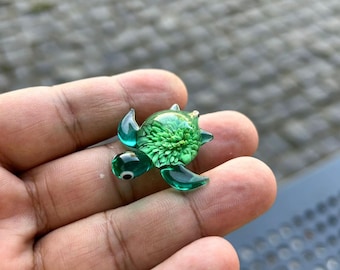 Caretta, Arte en vidrio, Animal en miniatura, Regalo para niños, Decoración de acuario, Adornos de tortuga, Decoración de mesa, Vida marina