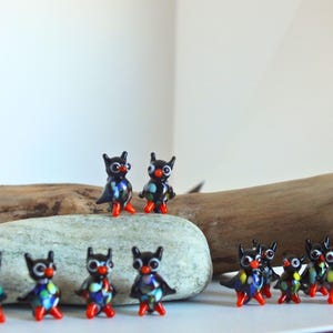 Animal figurines, miniature animals, mini sculpture,christmas gift, garden ornament, owl gift,owl decor, collectible gift,pockethug,