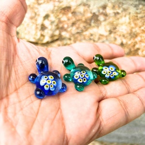 Glass Miniature, Family of Three Turtles, Evil Eye Beaded Table ...