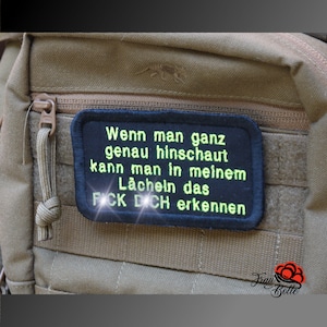Patch "FCK DCH" Klett gestickt EDC tactical Lächeln Spruch