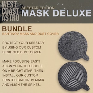 ZWO Seestar S50 - Mask Deluxe Bundle (Bahtinov Mask and Dust Cover)