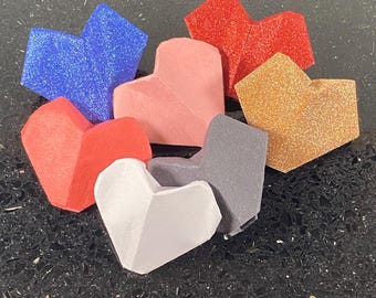 Corações de origami 3D